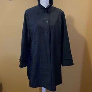 Black Women's Pea Coat - Classic Single-Breasted Style